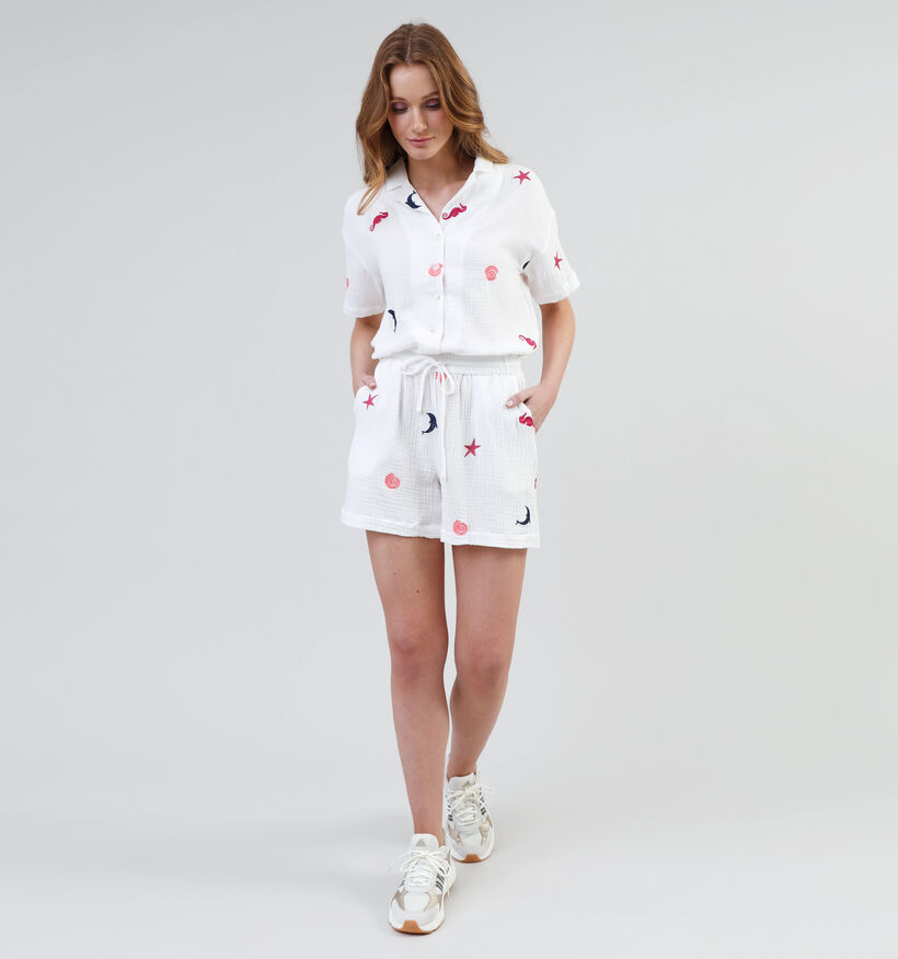 Pieces Amalia Short en Blanc pour femmes (342024)