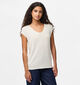 Pieces Billo Lurex T-shirt en Blanc pour femmes (367047)