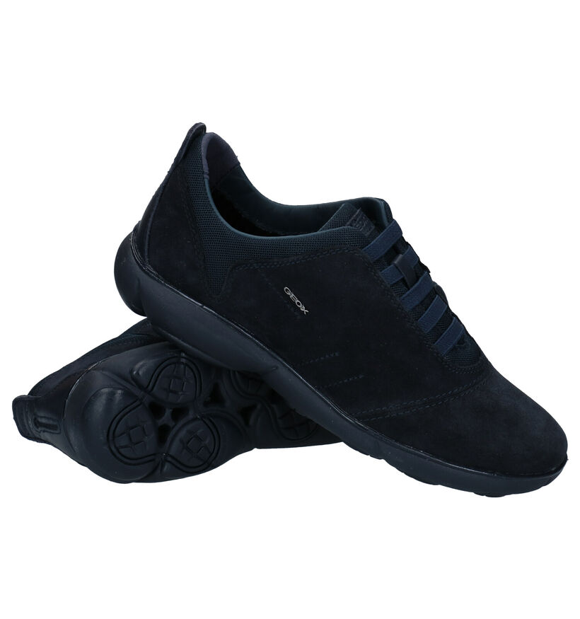 Geox Nebula Chaussures slip-on en Bleu en textile (278862)