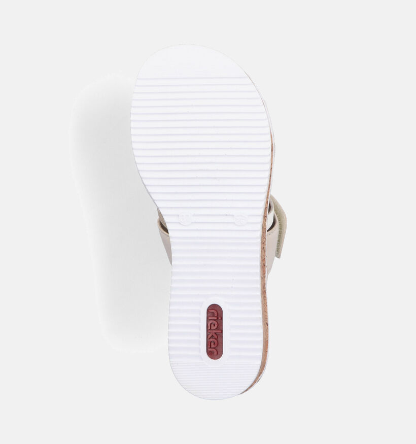 Rieker Beige Slippers met sleehak voor dames (354932)