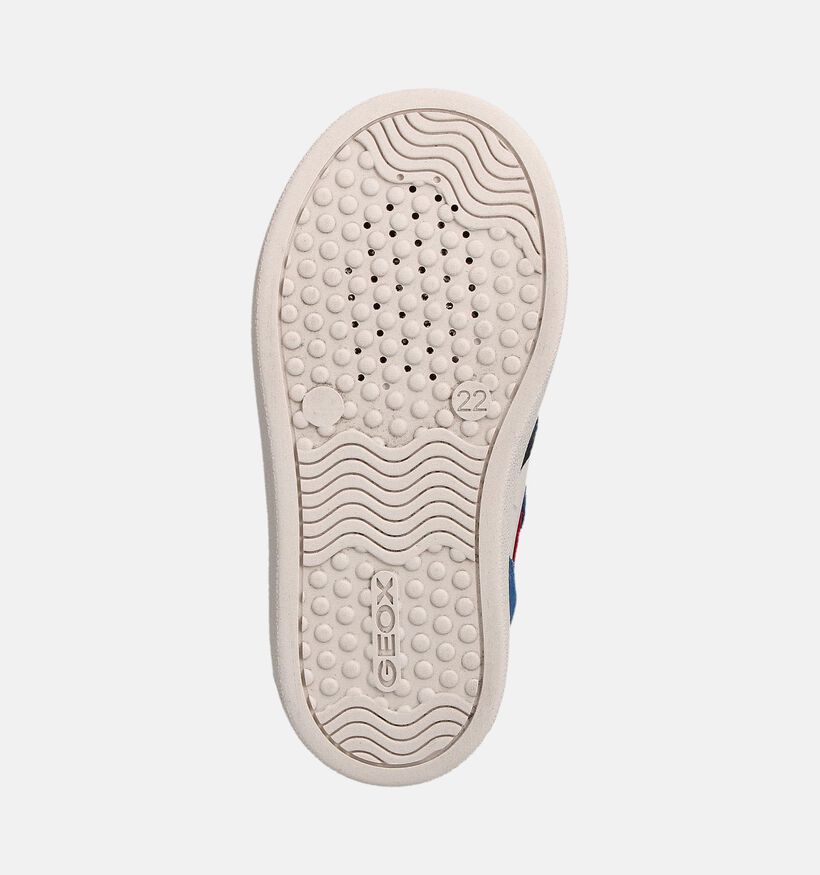 Geox Hoge Beige Sneakers met Accenten in Blauw en Rood voor jongens (360380)