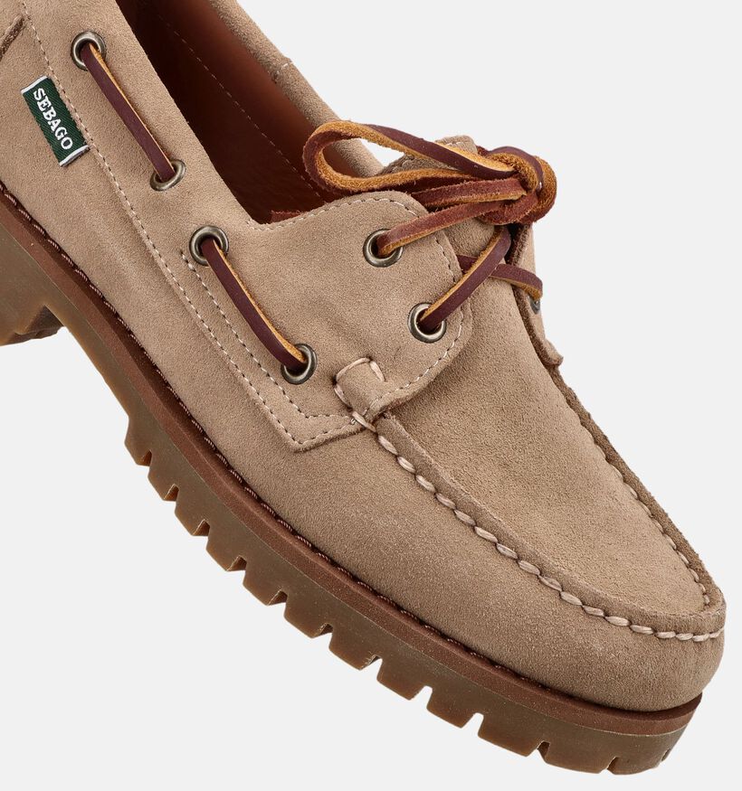 Sebago Ranger Suede Chaussures bateau en Beige fonc&eacute; pour femmes (376077)