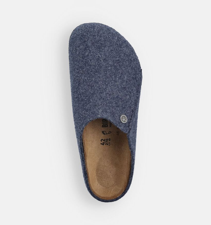 Birkenstock Zermatt Standard Pantoufles ouvertes en Bleu fonc&eacute; pour hommes (377026) - pour semelles orthop&eacute;diques