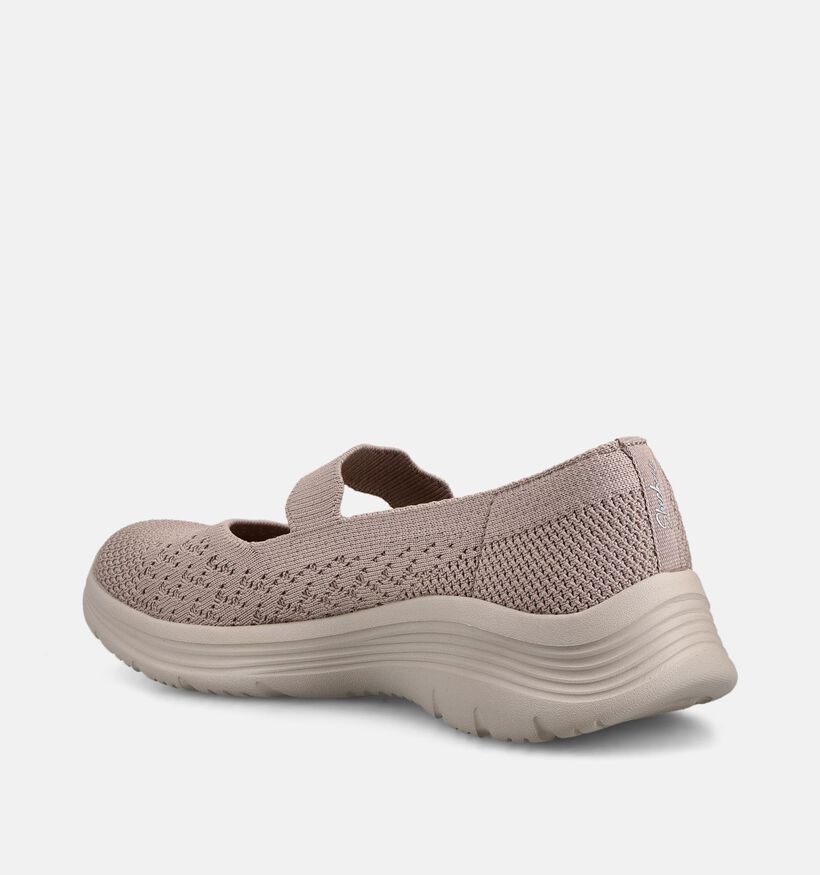 Skechers Bedford Taupe Lage Schoenen voor dames (367842) - geschikt voor steunzolen