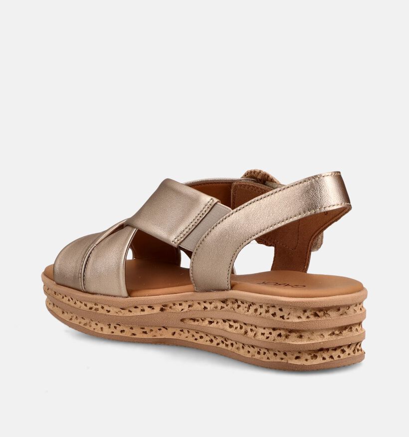 Gabor Sandales compens&eacute;es en Or pour femmes (371187)