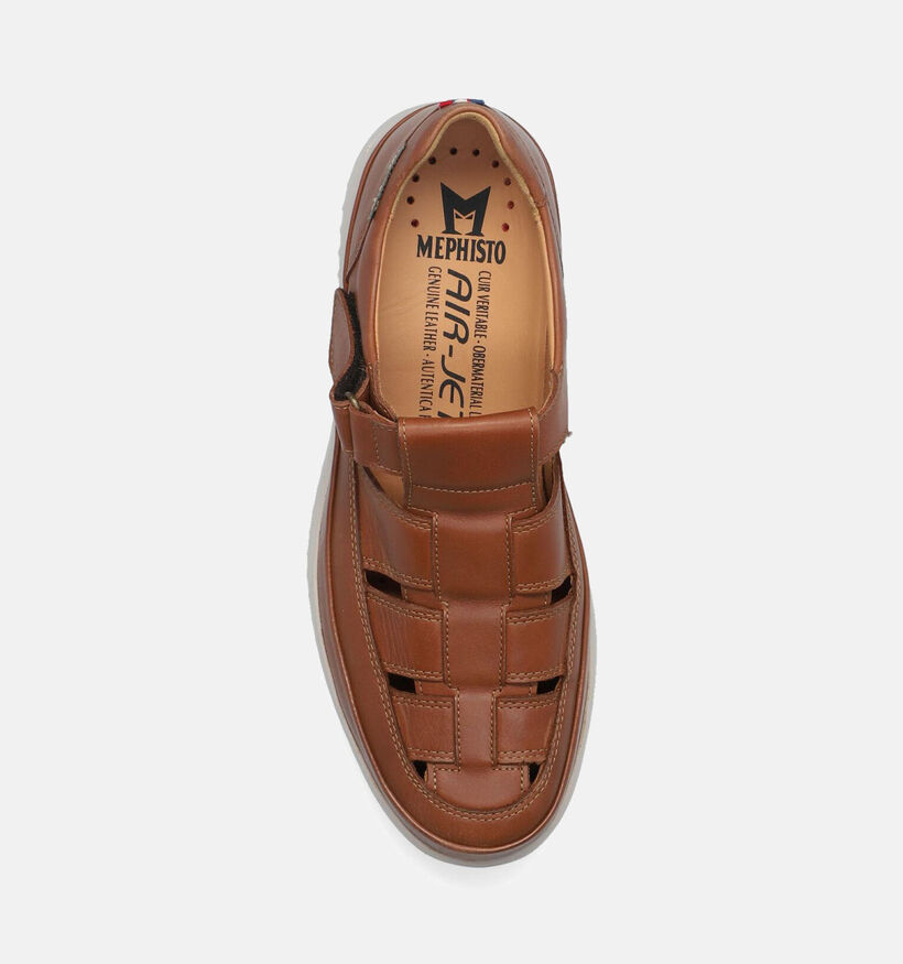 Mephisto Tarek Randy Chaussures à velcro en Cognac pour hommes (355138) - pour semelles orthopédiques