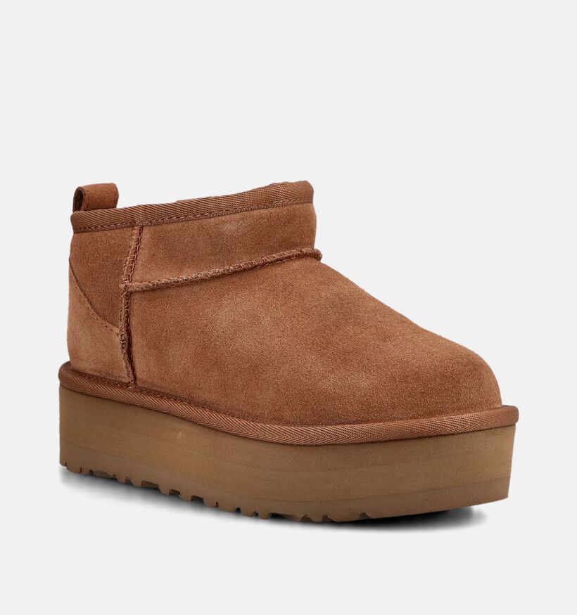 UGG Classic Ultra Mini Platform Bottes d'hiver en Cognac pour filles (378003)