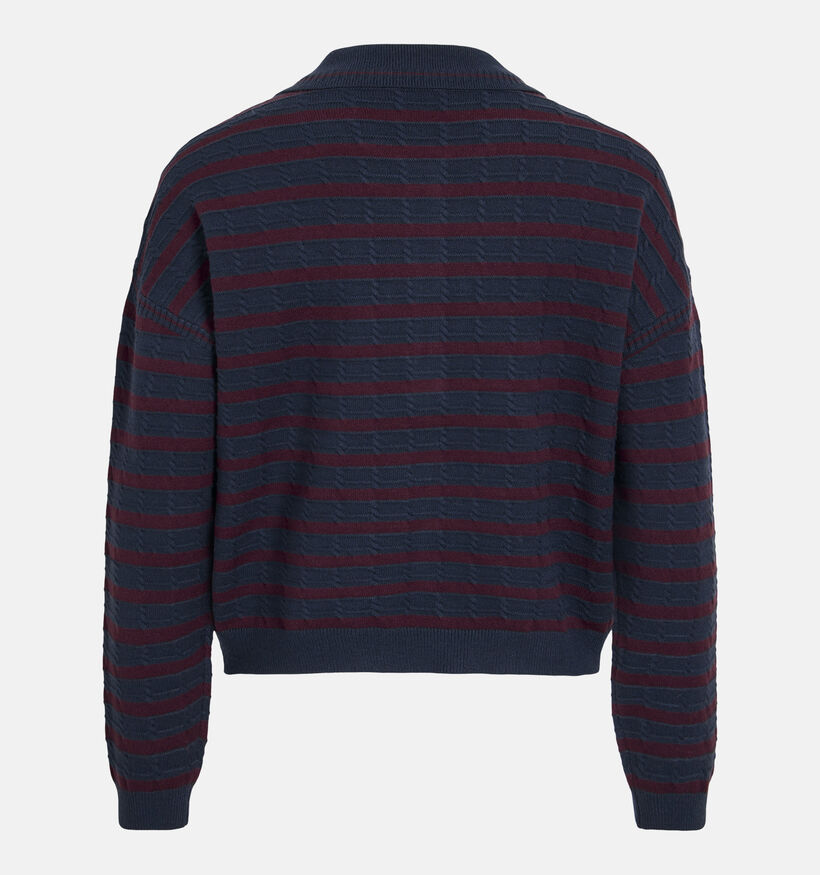 Vila Malfine Blauwe/Bordeaux Polo Trui voor dames (382032)