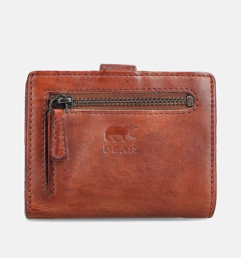 Bear Design Cognac Portemonnee met Overslag voor heren, dames (382099)
