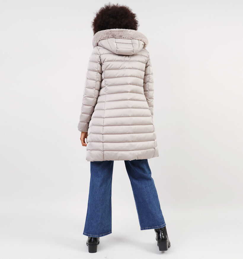 Geox Taupe Lange gewatteerde jas voor dames (347791)