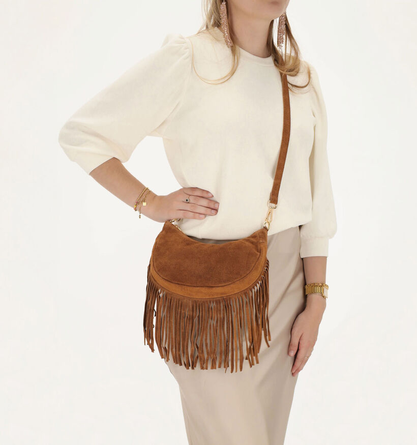 Charm London Fringes Bruine Schoudertas voor dames (373490)