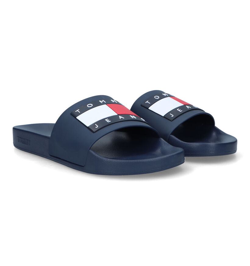 TH Tommy Jeans Pool Slide Blauwe Badslippers voor heren (336718)