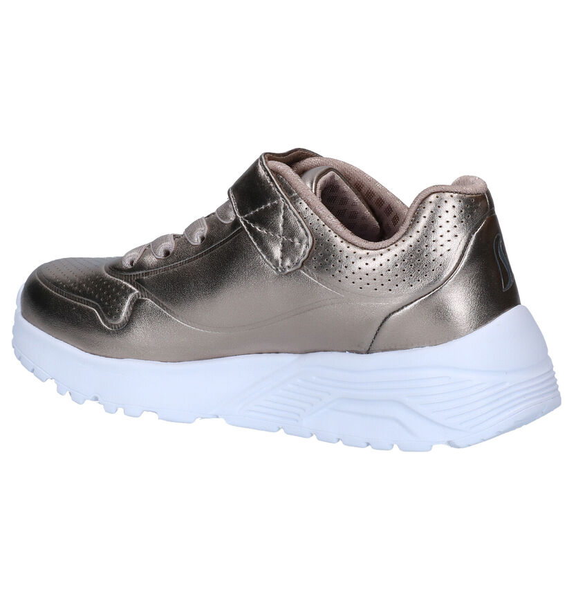 Skechers Uno Lite Chrome Steps Baskets en Or pour filles (334310)