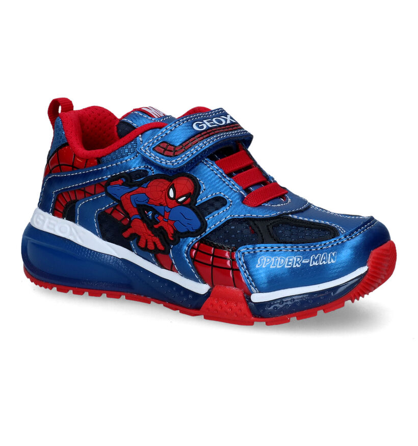 Geox Spider-Man Baskets en Bleu pour garçons (312557) - pour semelles orthopédiques