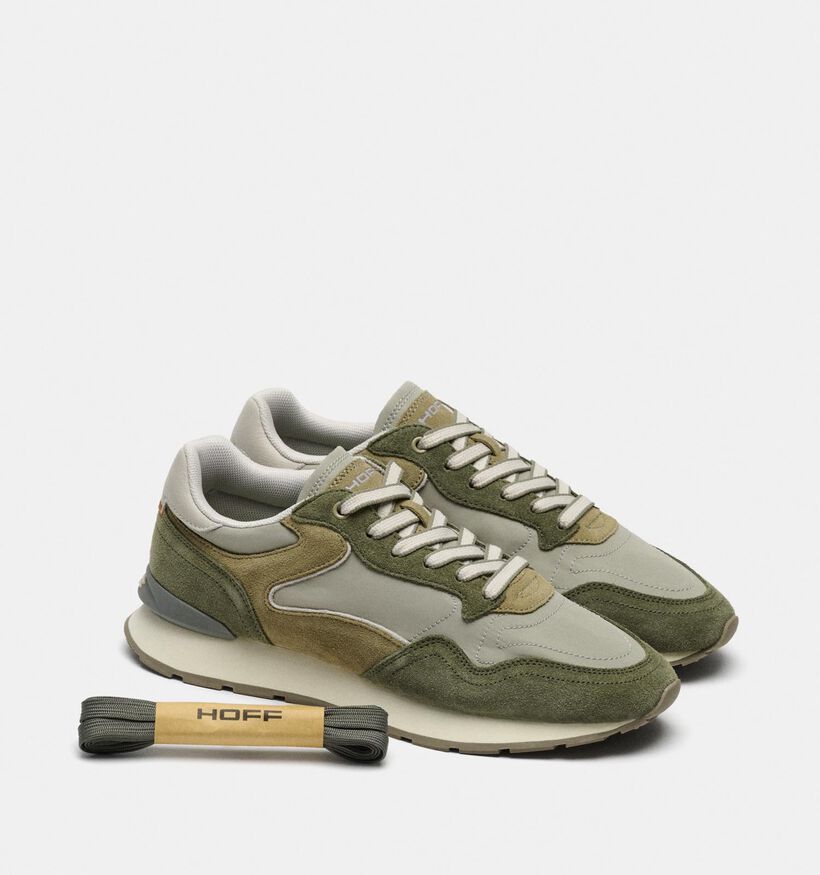 HOFF City Donkergroene Veterschoenen voor heren (367326) - geschikt voor steunzolen