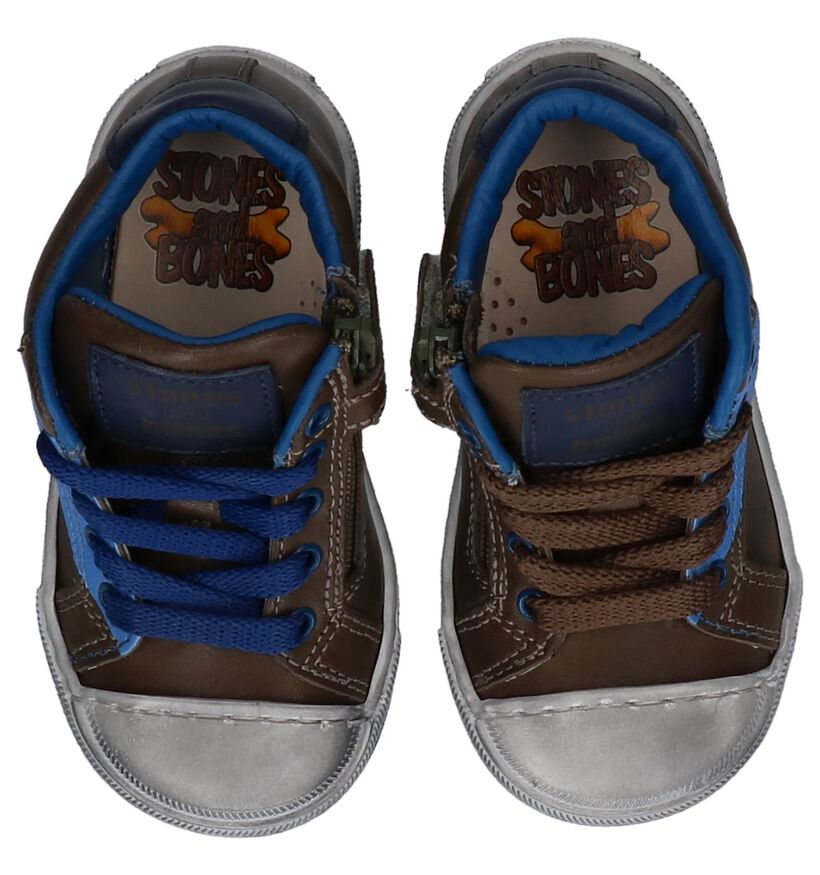 STONES and BONES Chaussures hautes en Vert foncé en cuir (223414)