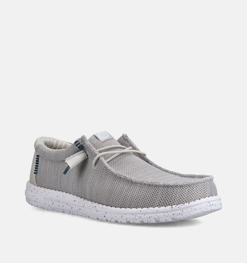 HEYDUDE Wally Stretch Sox Chaussures &agrave; enfiler en Gris pour hommes (370087) - pour semelles orthop&eacute;diques