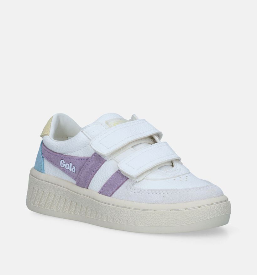 Gola Grandslam Trident Strap Witte Sneakers voor meisjes (348320) - geschikt voor steunzolen