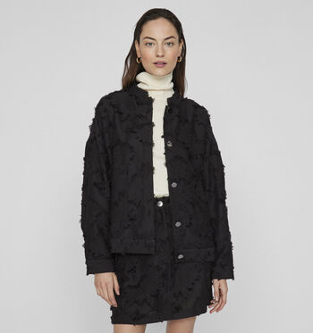 Korte jas zwart Vila Jassen Zwart