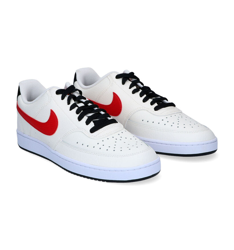 Nike Court Vision Ecru Sneakers in kunstleer (299343)