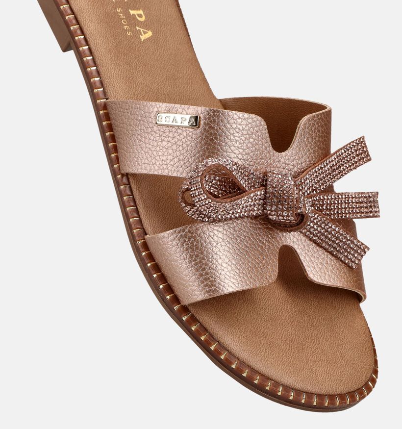 Scapa Nu-pieds plates en Or ros&eacute; pour femmes (373289)