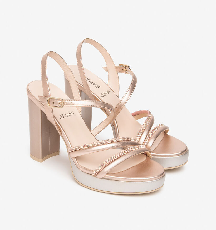 NeroGiardini Sandales &agrave; talons en Or pour femmes (370598)