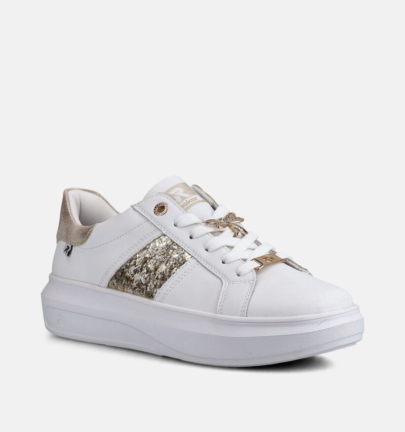 Rieker Witte Sneakers voor dames (367725) - geschikt voor steunzolen