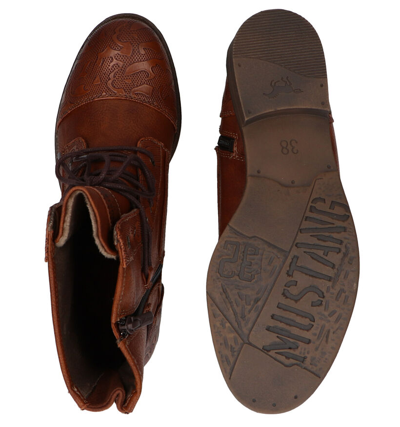 Mustang Cognac Bottines in kunstleer (277300)