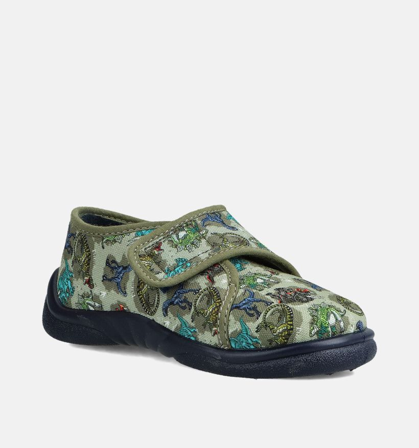 Milo & Mila Pantoufles en Vert kaki pour filles, garçons (364922) - pour semelles orthopédiques