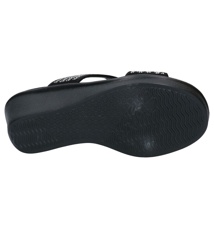 Skechers Luxe Foam Zwarte Slippers in stof (272707)
