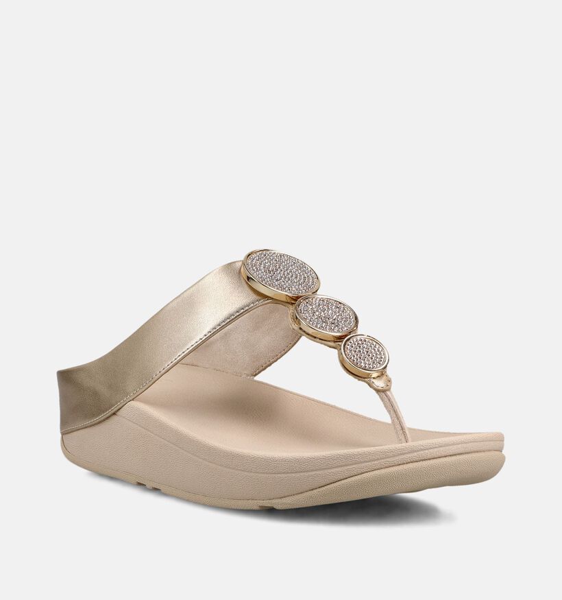 FitFlop Halo Bead Circle Metallic Gouden Teenslippers voor dames (368665)