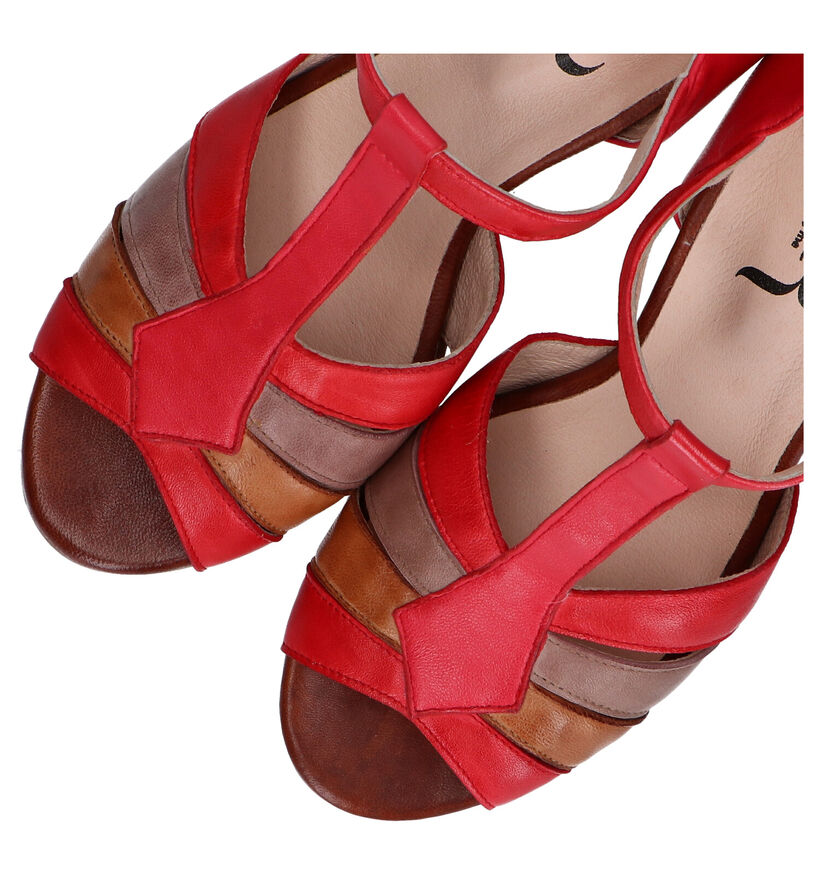 Relance Rode Sandalen in leer (293220)