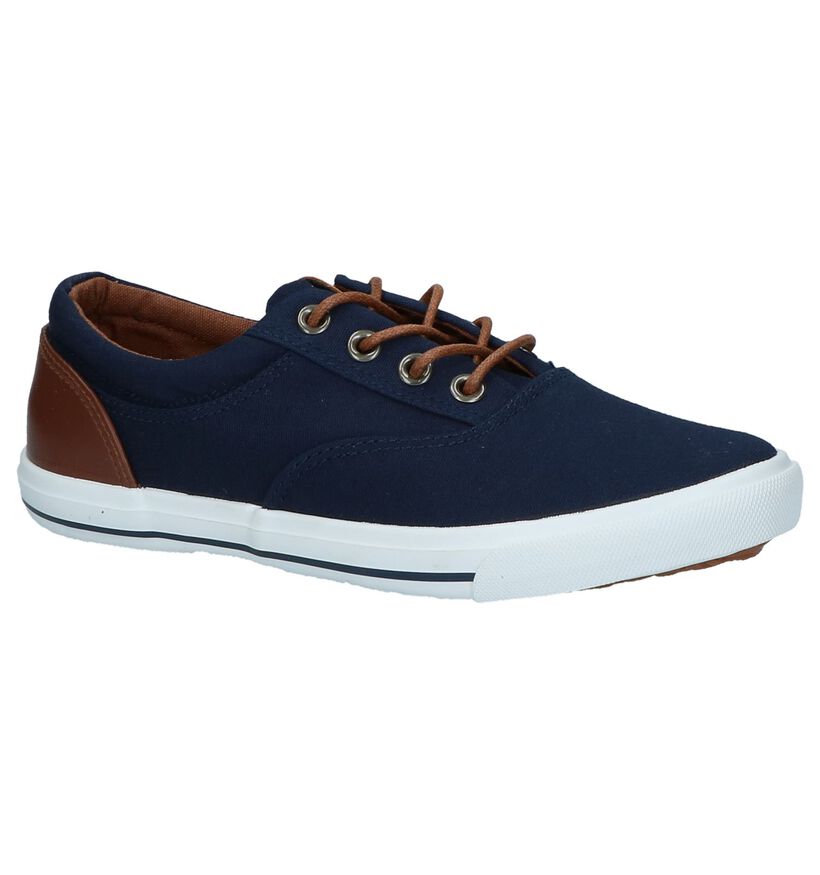 Kaki Platte Veterschoenen Milo & Mila in stof (217983)