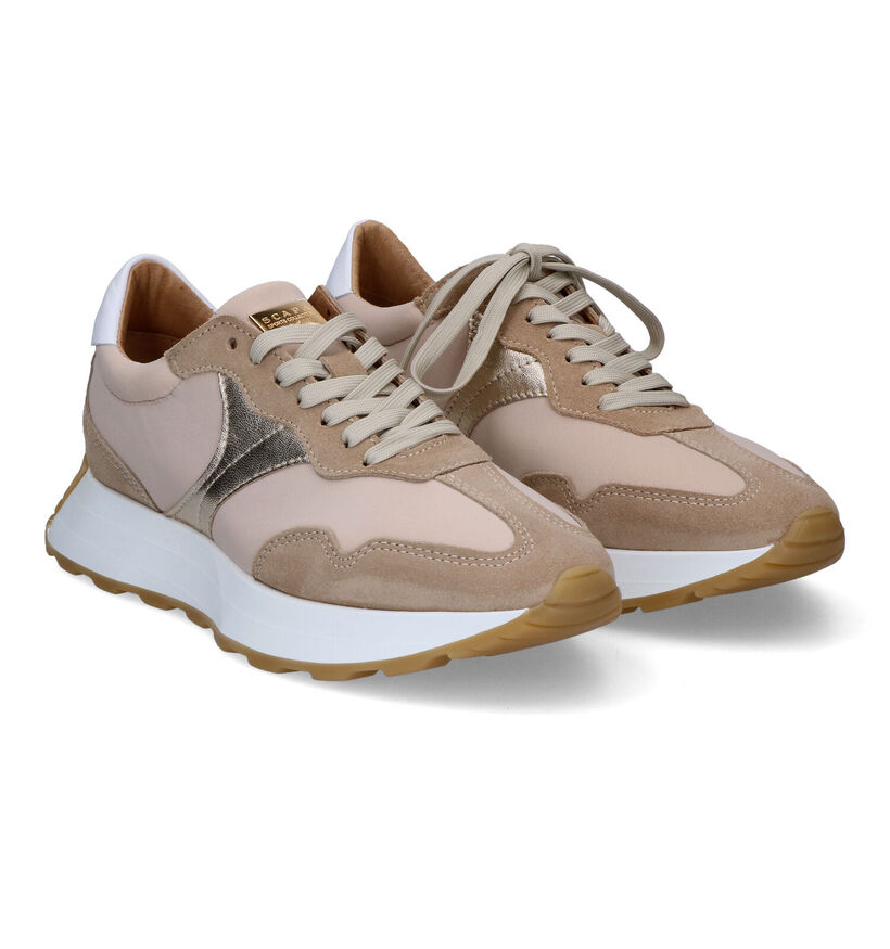 Scapa Beige Sneakers voor dames (307043) - geschikt voor steunzolen