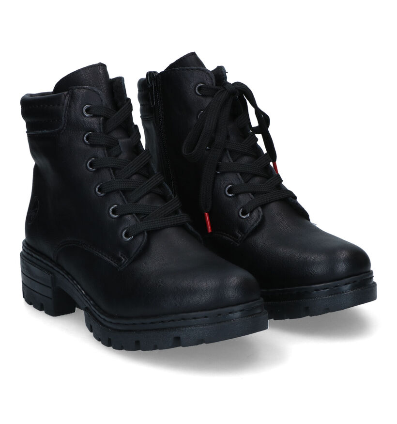 Rieker Boots à lacets en Noir en simili cuir (315949)