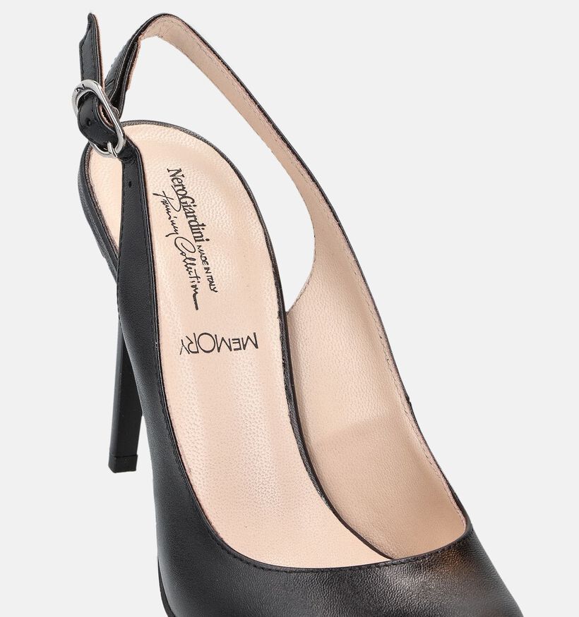 NeroGiardini Zwarte Slingback Pumps voor dames (369093) - geschikt voor steunzolen