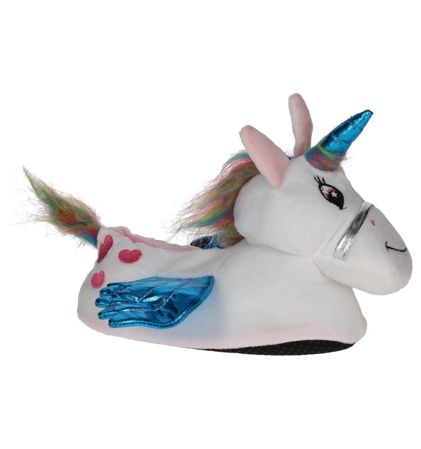Dazzle Witte Unicorn Pantoffels in stof (224146)