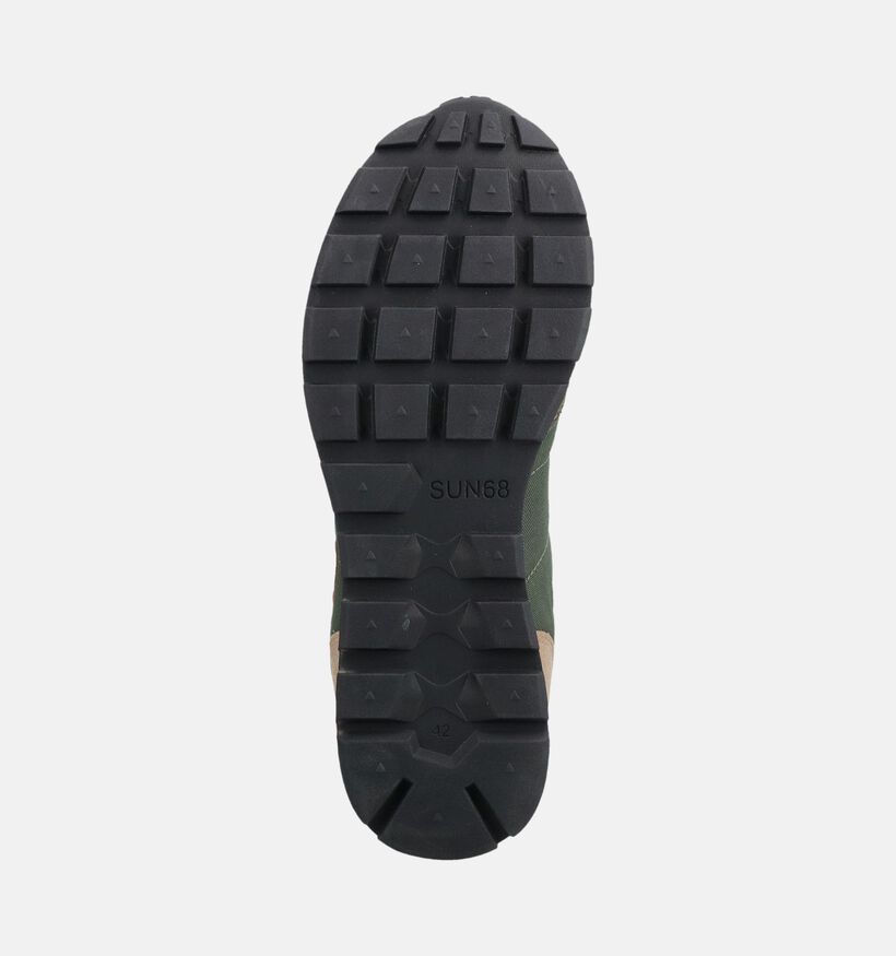 Sun68 Tom Chaussures plates en Vert kaki/Multi pour hommes (379400) - pour semelles orthop&eacute;diques