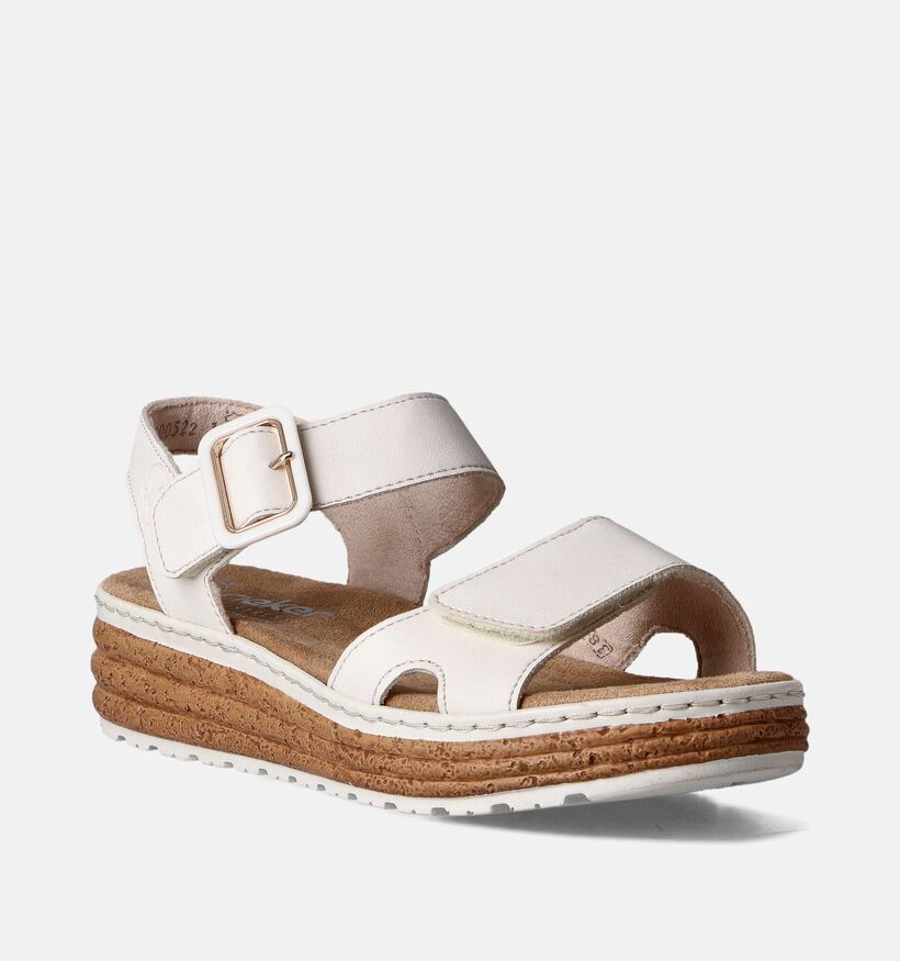 Rieker Ecru Sandalen met sleehak voor dames (354984)