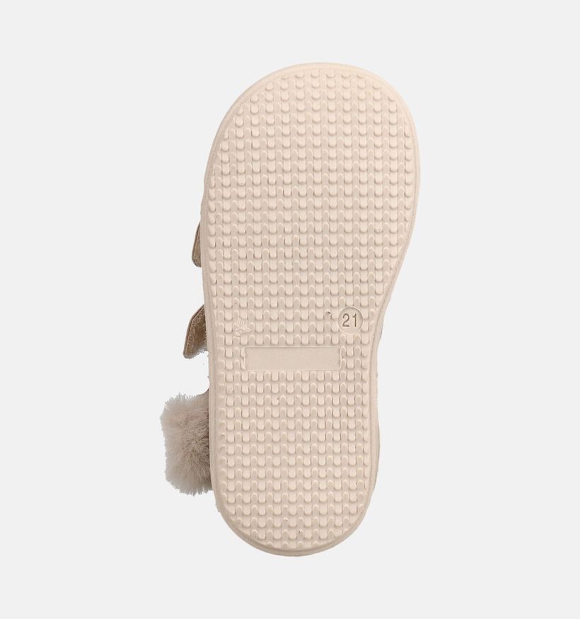 Beberlis Donkerbeige Boots met Velcro voor meisjes (380662)