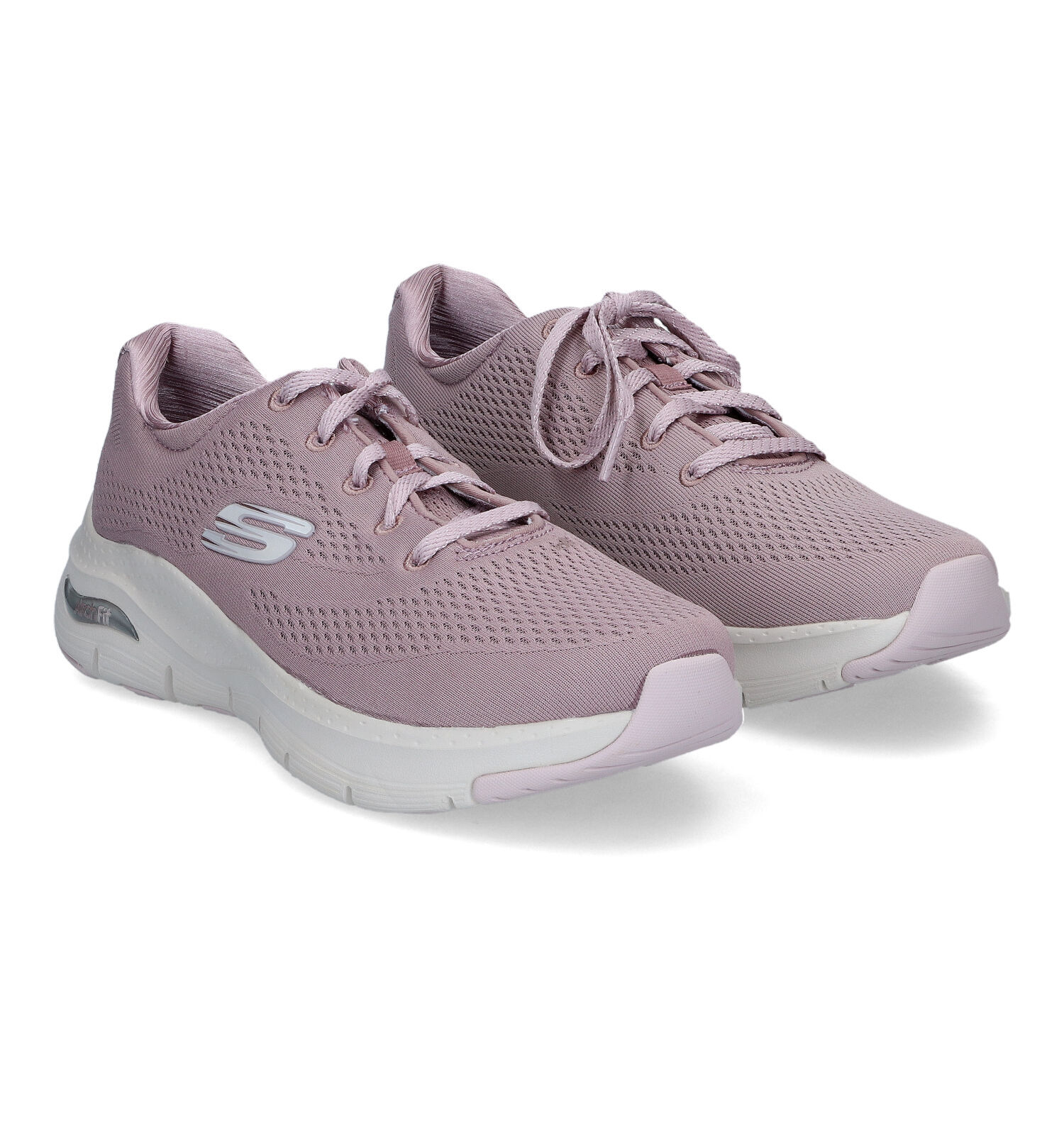 Basket skechers femme rose top