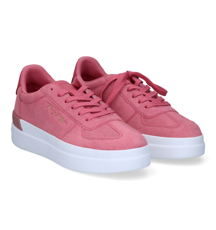 Tommy Hilfiger TH Signature Baskets en Rose en cuir (310690)