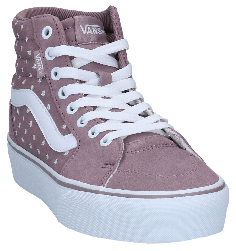 Vans Filmore Hi Platform Roze Sneakers in daim (294279)