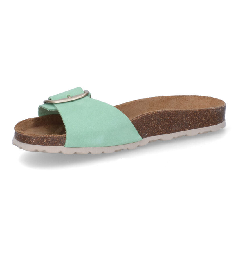 Signatur Groene Slippers in nubuck (307681)