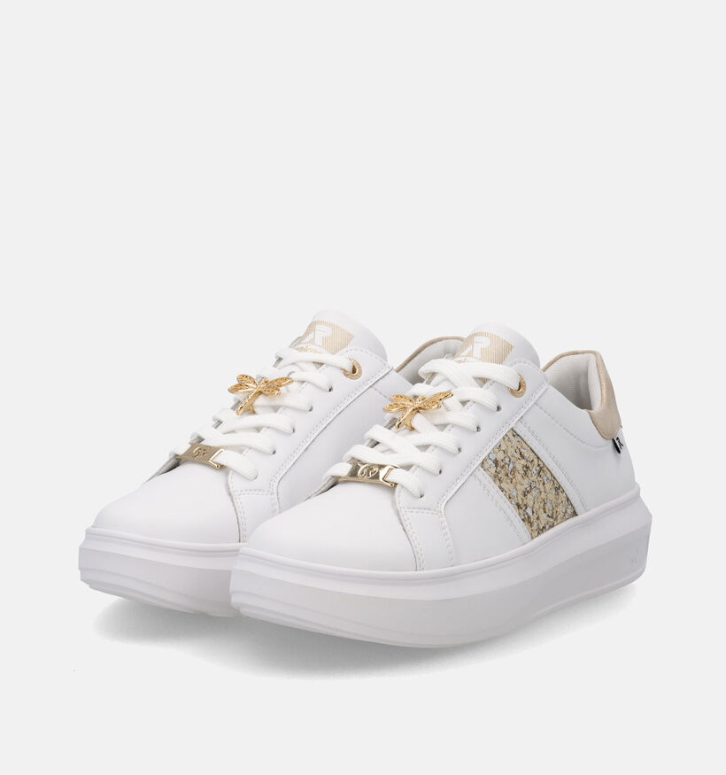 Rieker Witte Veterschoenen voor dames (351242) - geschikt voor steunzolen