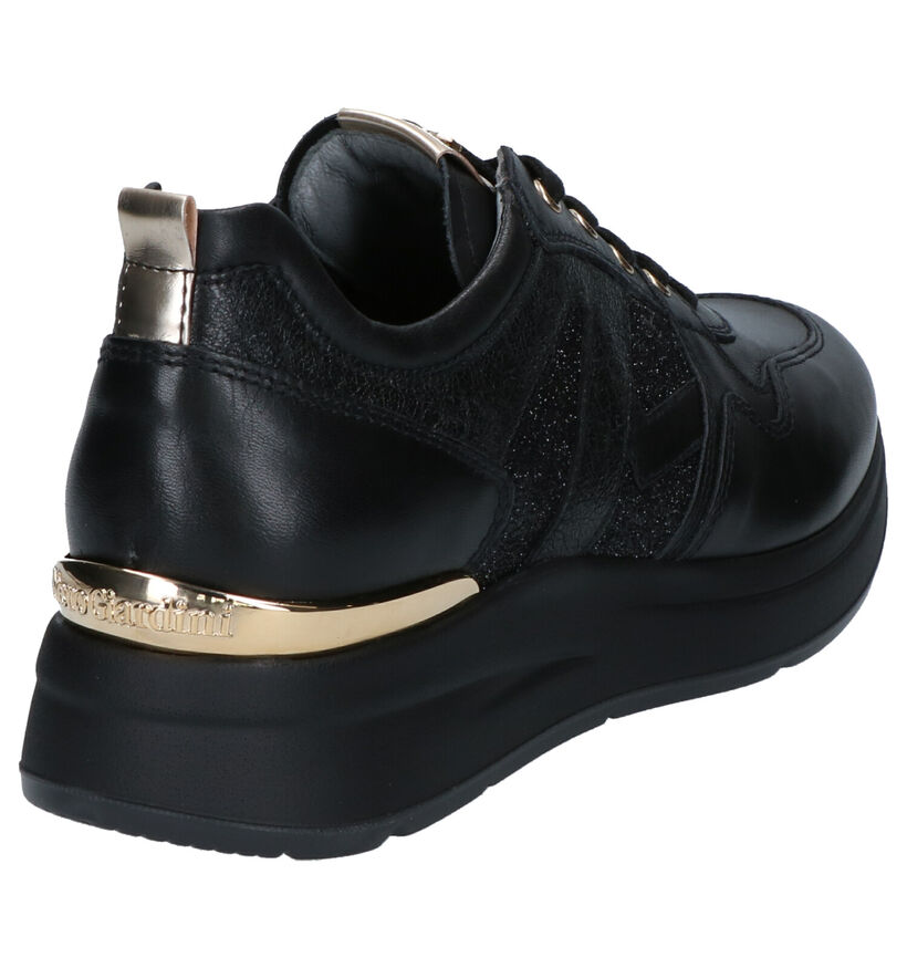 NeroGiardini Zwarte Veterschoenen in leer (261110)