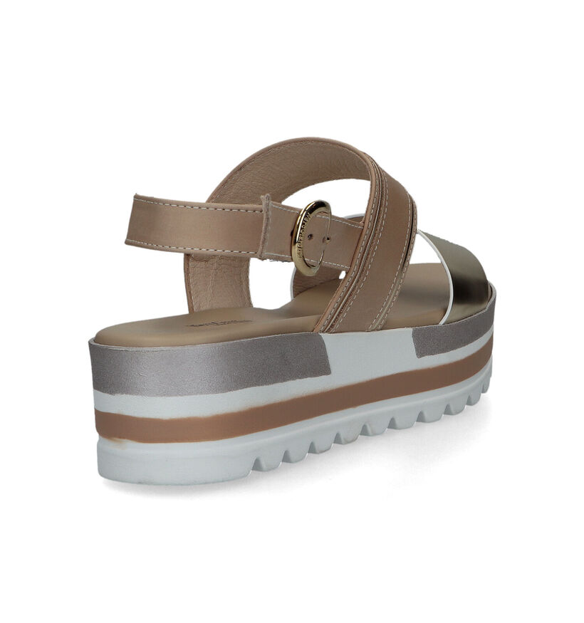 NeroGiardini Gouden Sandalen Met Plateauzool in leer (322716)