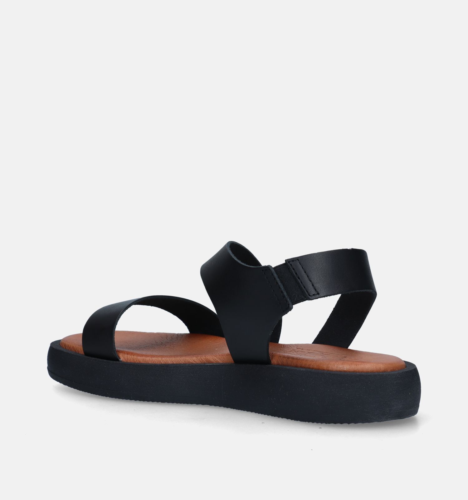 Hee Zwarte Platte Sandalen Dames Sandalen Online op TORFS.BE
