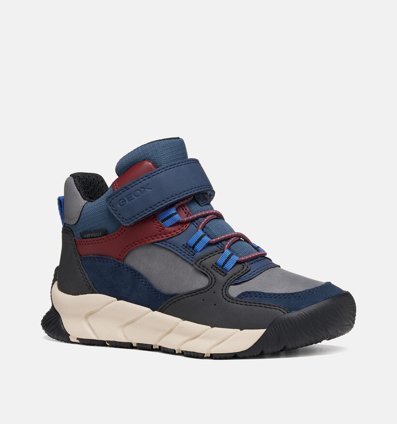Geox Flexyper Baskets montantes en Bleu fonc&eacute; pour gar&ccedil;ons (377720) - pour semelles orthop&eacute;diques