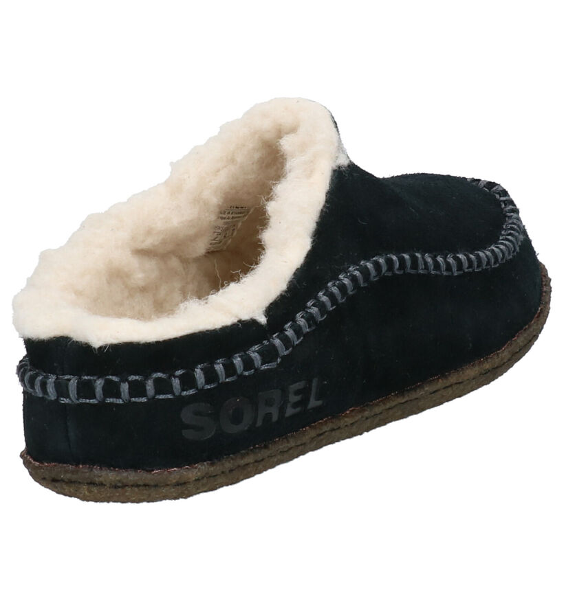 Sorel Falcon Zwarte Pantoffels in daim (252853)